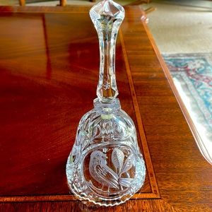 Hofbauer Byrdes crystal cut to clear red bell